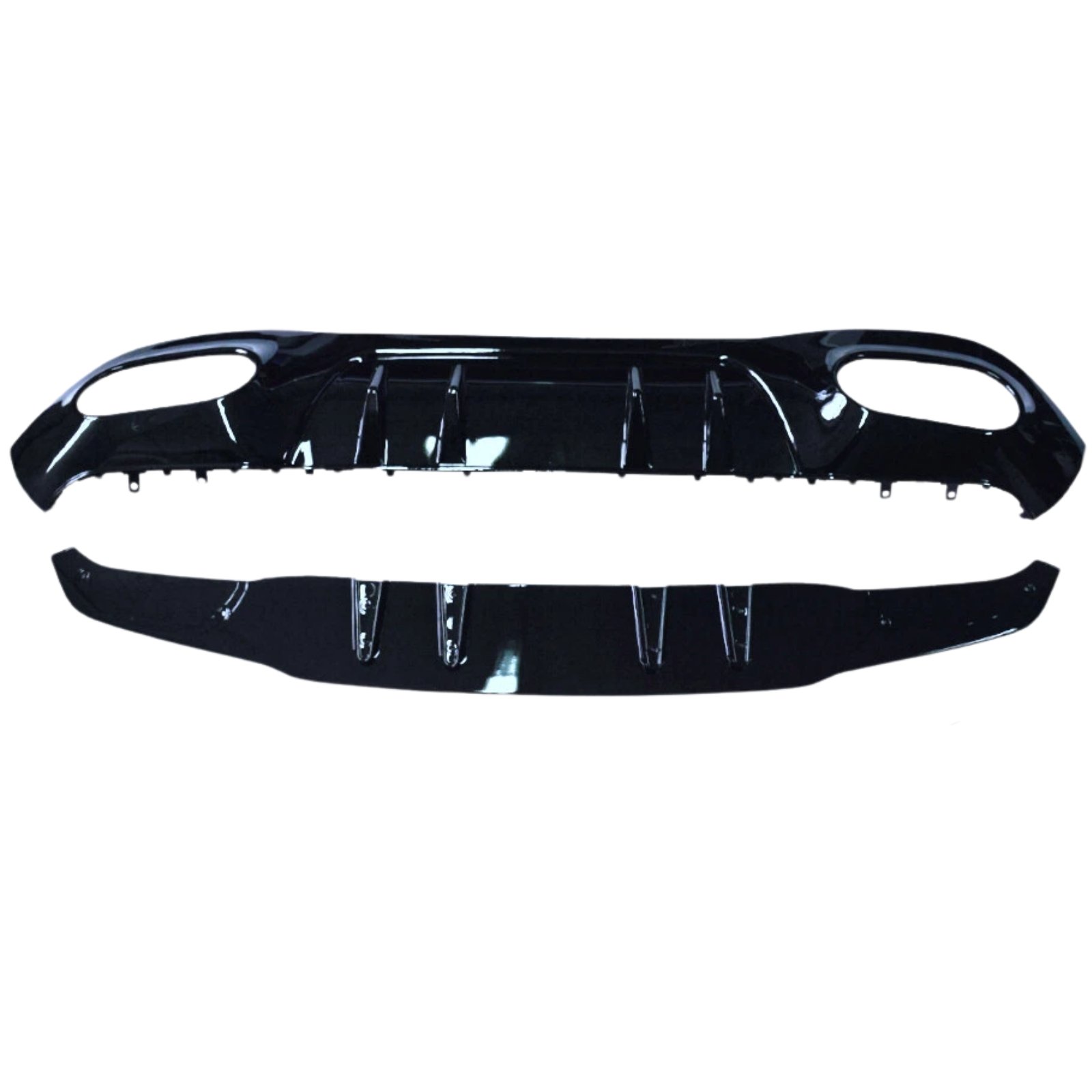 Mercedes A Class W177 A35 AMG Style Rear Diffuser Gloss Black with Oval Black Tips 2018+