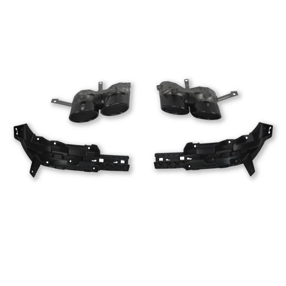 Audi Q7 4M Facelift SQ7 Style Rear Diffuser Matte Black with Black Tailpipes 2020+