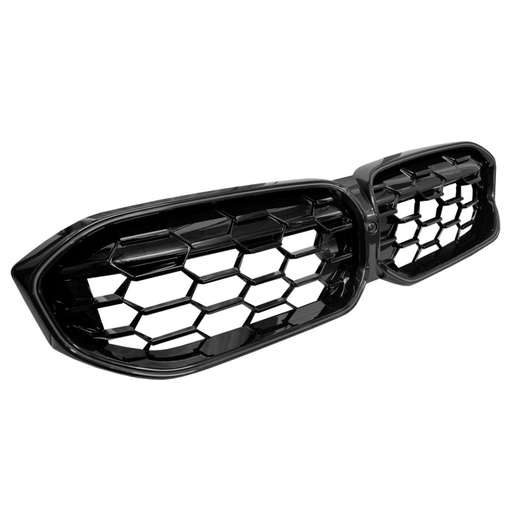 BMW 3 Series G20 G21 LCI Diamond Style Front Grille with LED Lights Gloss Black 2021+ - Image 4