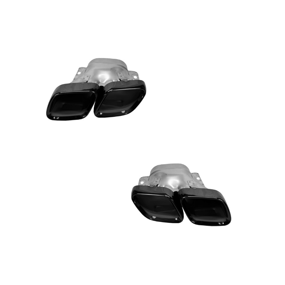 Mercedes C Class W205 S205 C63S AMG Style Rear Diffuser Gloss Black with Black Tips 2014–2021 AMG Line