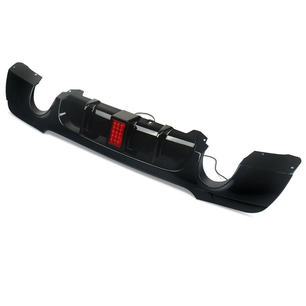 BMW 3 Series E92 E93 335i Style Rear Diffuser Gloss Black with LED Light 2006–2013