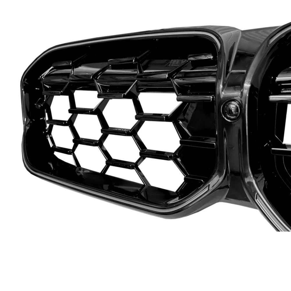 BMW 3 Series G20 G21 LCI Diamond Style Front Grille with LED Lights Gloss Black 2021+ - Image 5