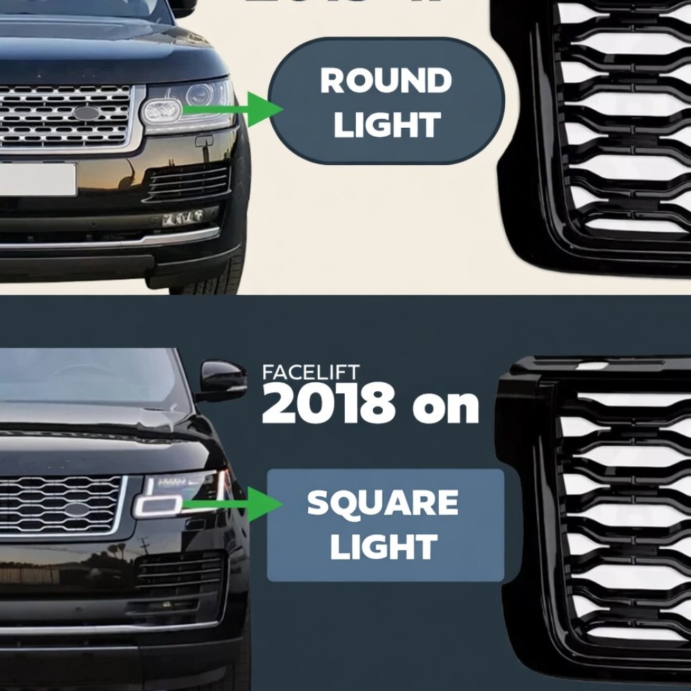 Range Rover Vogue L405 Front Grille 2018 Facelift Style Gloss Black 2013–2017