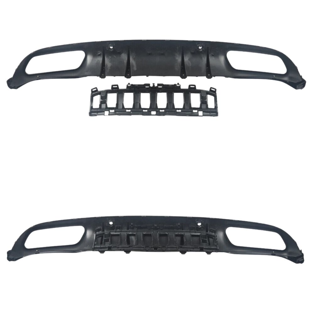 Mercedes C Class C205 A205 C63S AMG Style Rear Diffuser Gloss Black with Black Tips 2015–2019