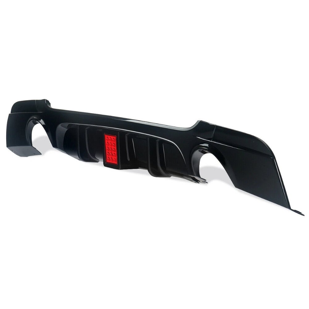 BMW 3 Series E92 E93 335i Style Rear Diffuser Gloss Black with LED Light 2006–2013