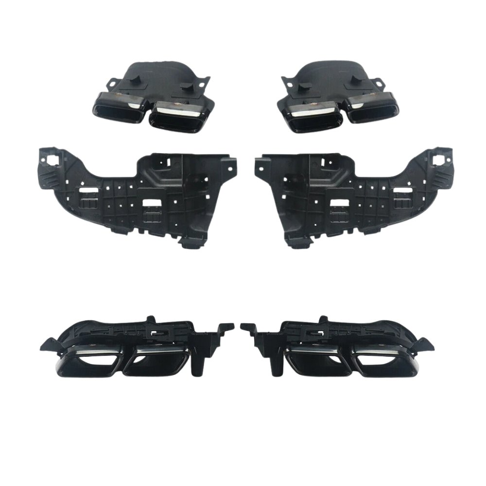 Mercedes C Class C205 A205 C63S AMG Style Rear Diffuser Gloss Black with Black Tips 2015–2019