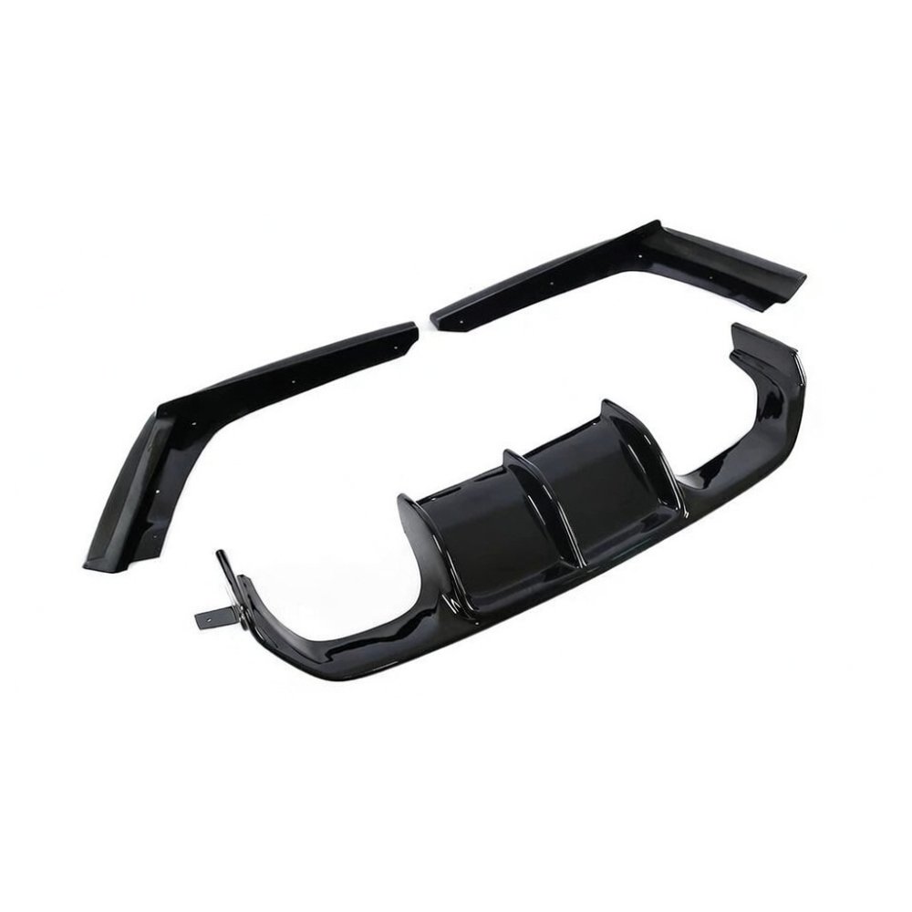 BMW M3 M4 F80 F82 F83 V Style Rear Diffuser Gloss Black 2014–2020