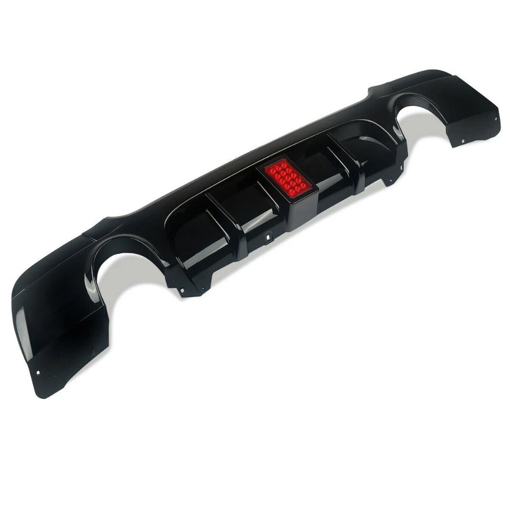 BMW 3 Series E92 E93 335i Style Rear Diffuser Gloss Black with LED Light 2006–2013