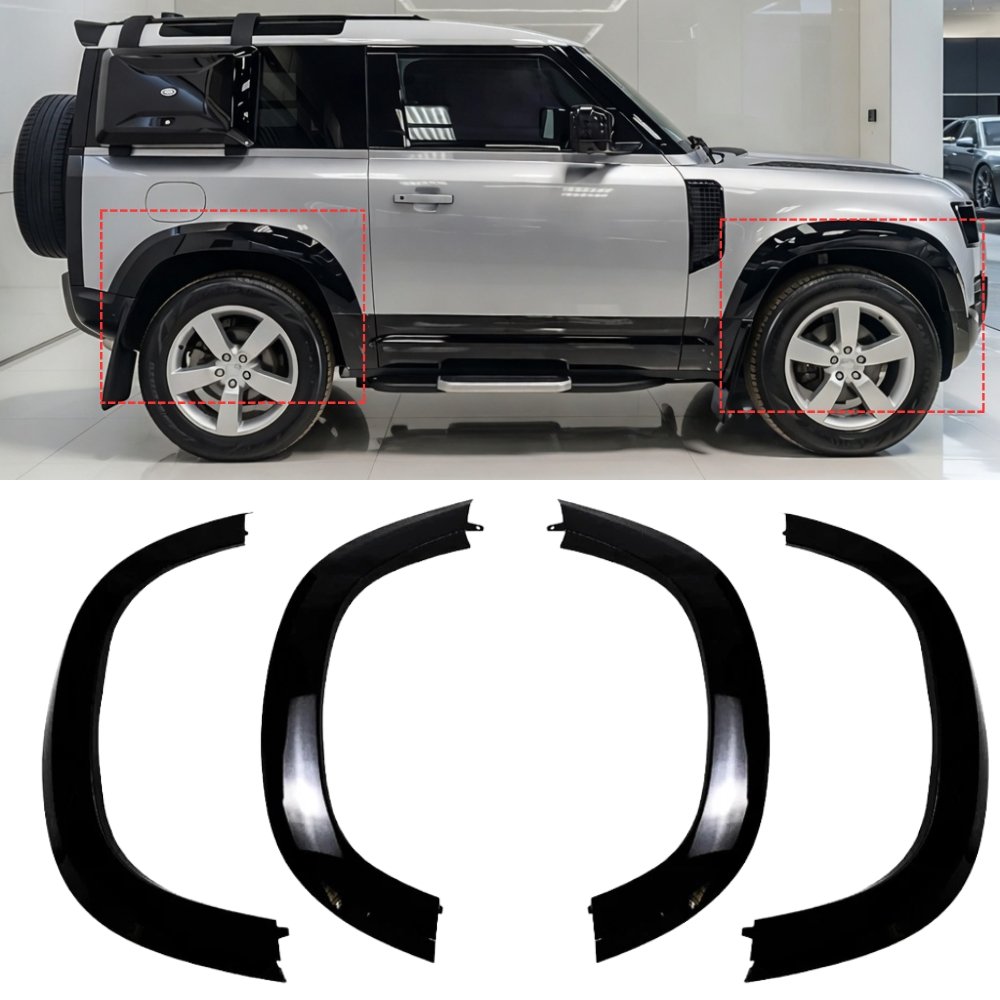 Land Rover Defender 90 L663 Wheel Arch Fender Flares Gloss Black 2020+