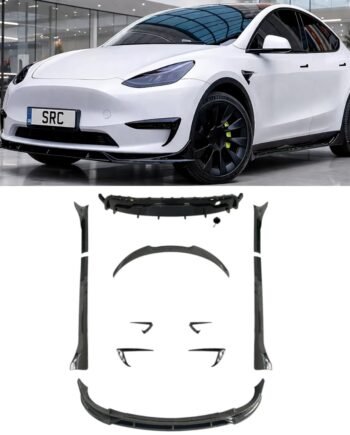 Tesla Model Y Aero Body Kit Front Splitter Diffuser Side Skirts Spoiler Gloss Black 2020–2024