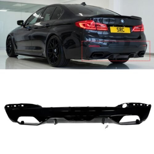 BMW 5 Series G30 G31 M Performance Rear Diffuser Gloss Black M Sport 2017–2023