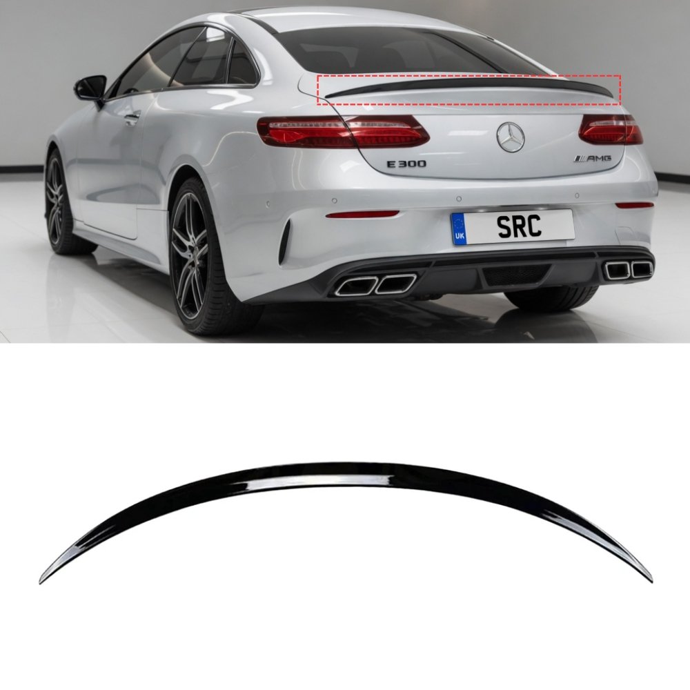 Mercedes E Class Coupe C238 E63S Style Rear Boot Spoiler Gloss Black 2016–2019