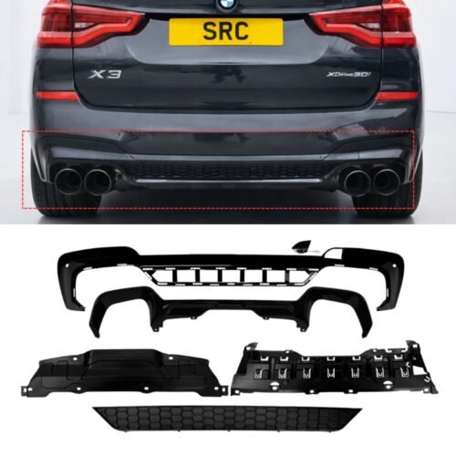 BMW X3 G01 Pre-LCI X3M Style Rear Diffuser Gloss Black 2017–2021