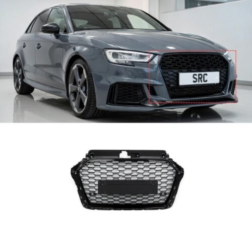 Audi A3 S3 8V Facelift RS3 Style Honeycomb Mesh Front Grille Gloss Black 2017–2020