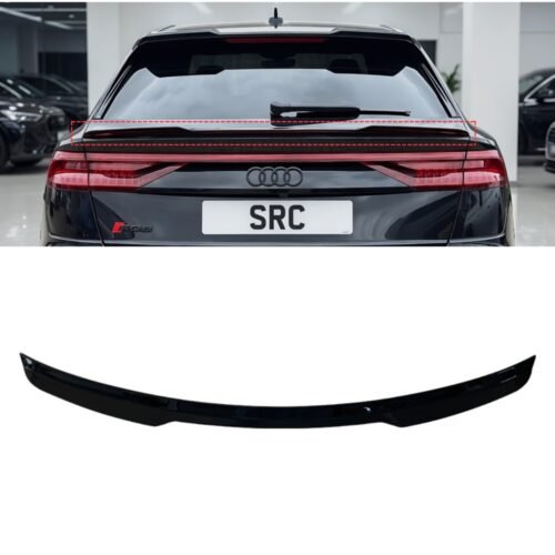 Audi Q8 SQ8 S Line Gloss Black Body Kit Front Lip Roof & Tailgate Spoiler Kit 2018–2023