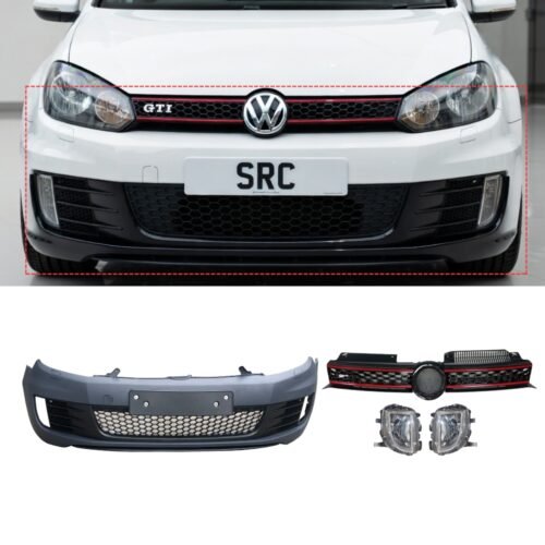 VW Golf MK6 GTI TDI TSI R20 Front Bumper Body Kit with Grille & Fog Lights 2009–2012