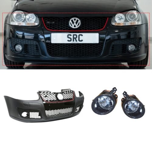 VW Golf MK5 GTI TDI TSI FSI Front Bumper Body Kit Primed with Grille & Fog Lamps 2003–2009