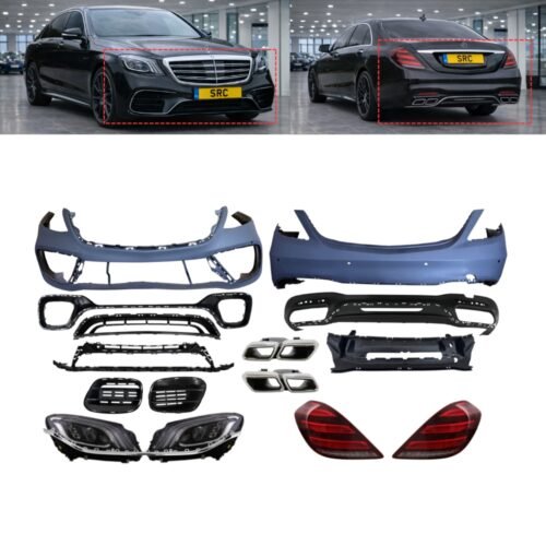 Mercedes S-Class W222 S63 AMG Conversion Body Kit Primed Bumpers & Lights 2013–2017