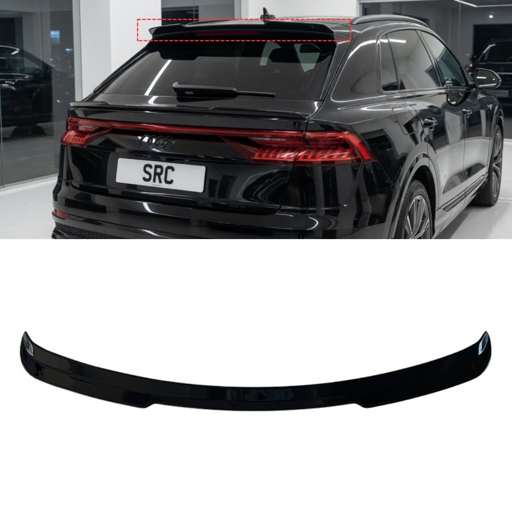 Audi Q8 SQ8 Rear Roof Spoiler Lip Wing Gloss Black 2018–2023