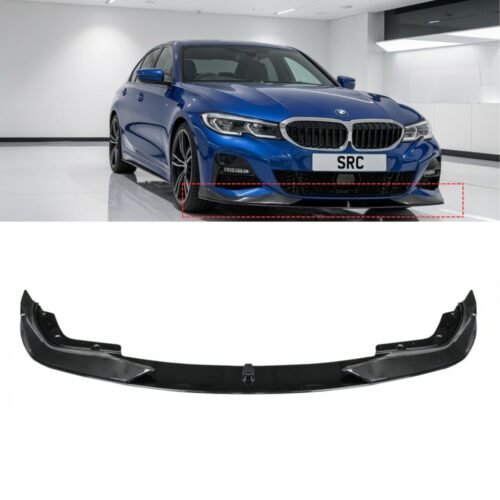 BMW 3 Series G20 G21 M Sport P Style Front Lip Splitter 3 Piece Gloss Black 2018–2021