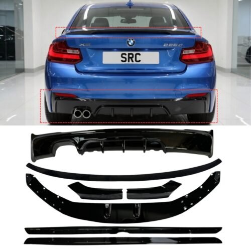 BMW 2 Series F22 F23 M Sport Body Kit Front Lip Rear Diffuser Side Skirts Gloss Black 2014–2021