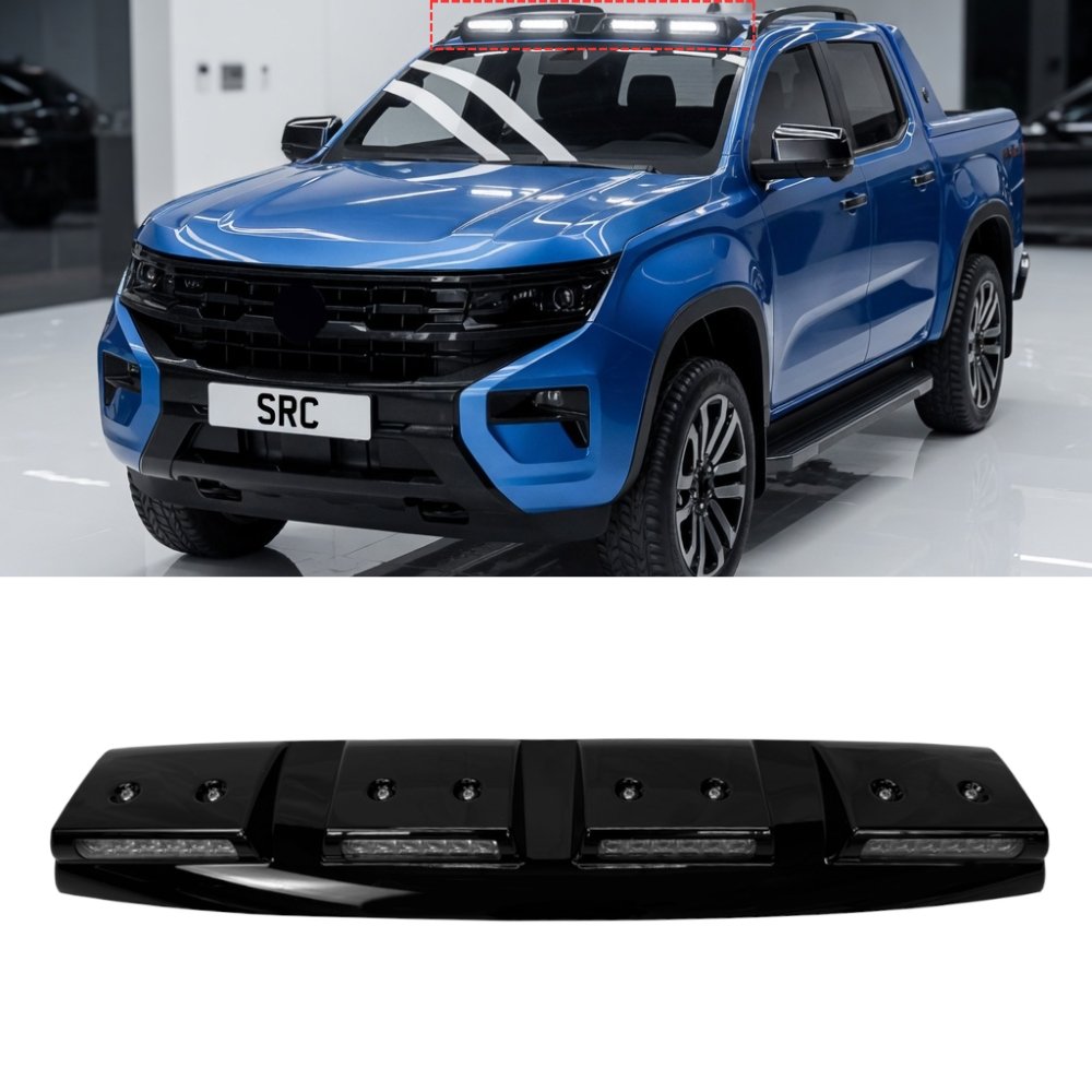 VW Amarok Roof Light Pod Bar with DRL LED Lights Gloss Black 2023+