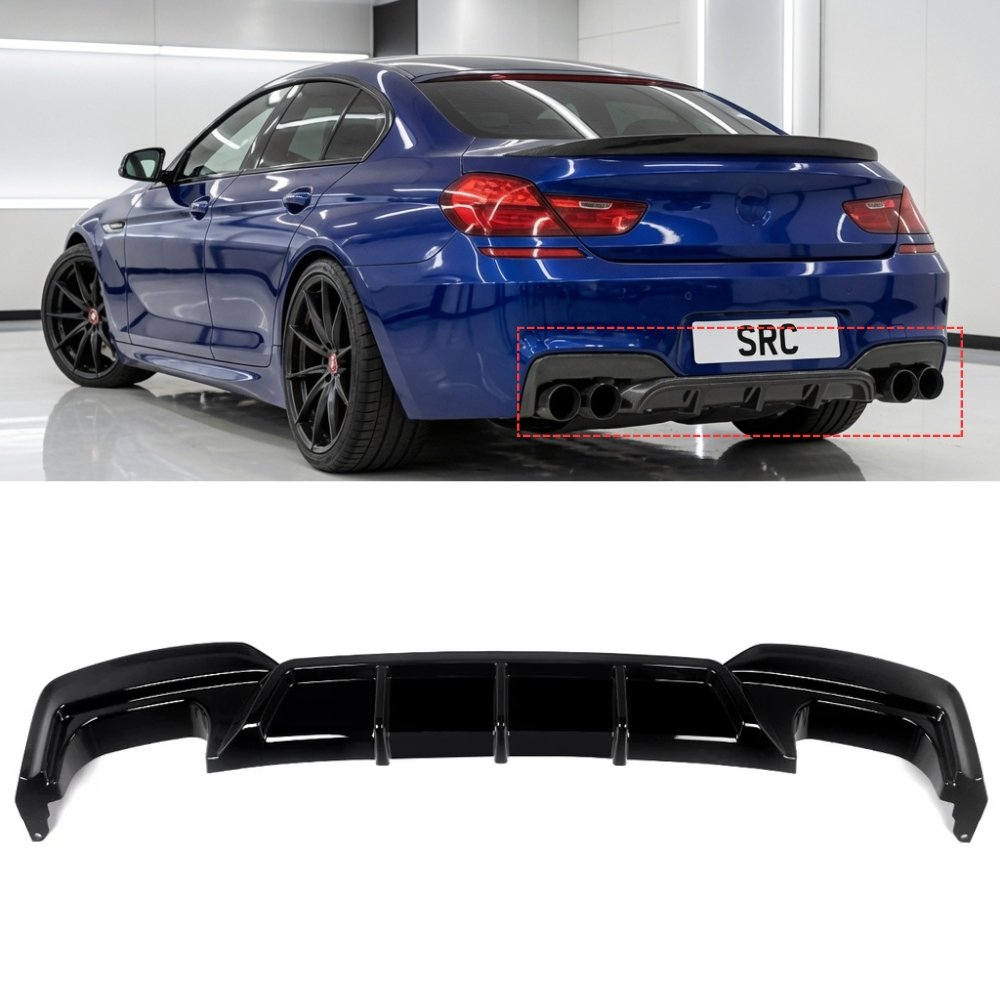 BMW 6 Series F06 F12 F13 M Sport Rear Diffuser Quad Exhaust Gloss Black 2011–2018