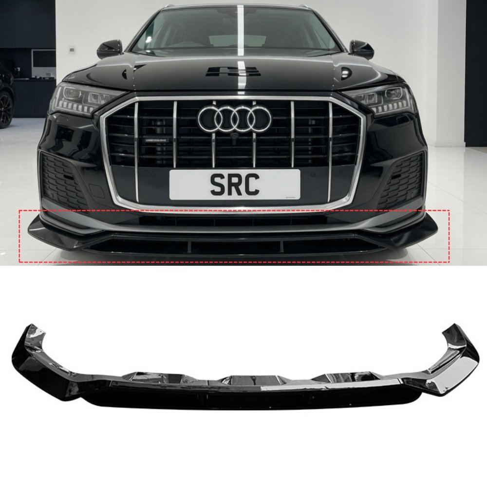 Audi Q7 SQ7 S Line Front Lip Splitter Gloss Black 4 Piece Kit 2019–2024