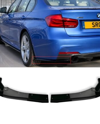 BMW 3 Series F30 F31 LCI Rear Bumper Corner Canards Gloss Black 2015–2019