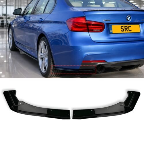 BMW 3 Series F30 F31 LCI Rear Bumper Corner Canards Gloss Black 2015–2019