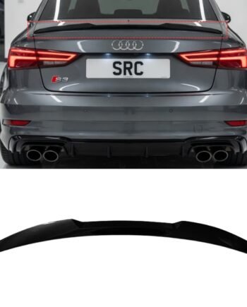 Audi A3 S3 RS3 8V Saloon M4 Style Rear Boot Spoiler Lip Wing Gloss Black 2013–2020