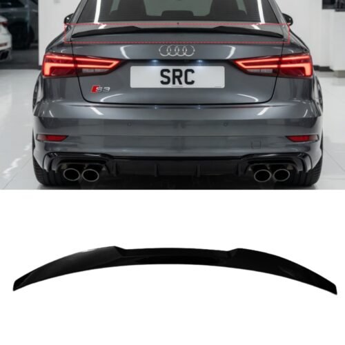 Audi A3 S3 RS3 8V Saloon M4 Style Rear Boot Spoiler Lip Wing Gloss Black 2013–2020