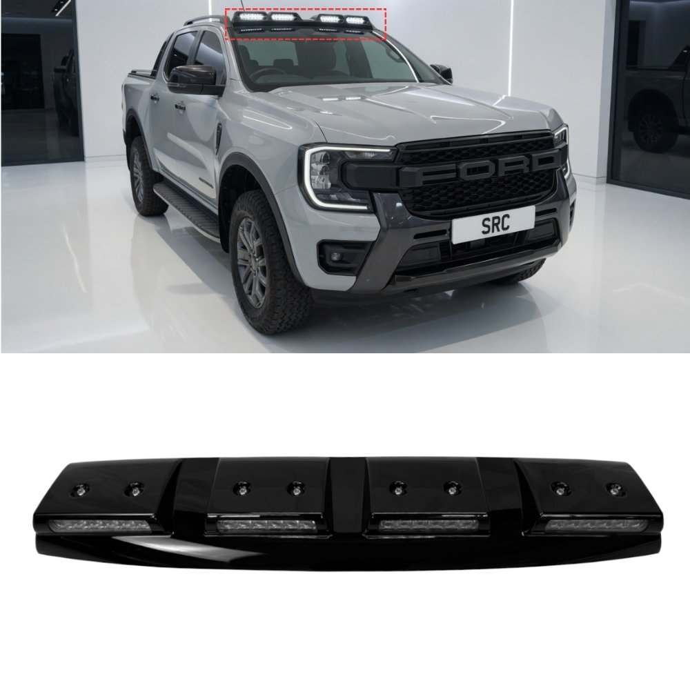Ford Ranger T9 Front Roof LED Light Bar DRL Gloss Black 2023+