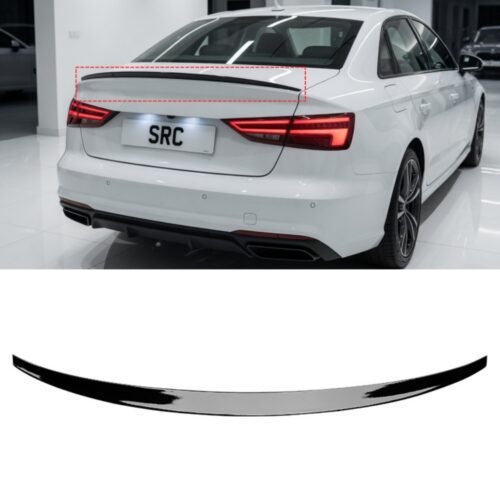 Audi A3 8V Saloon S3 Style Rear Boot Lip Spoiler Gloss Black 2013–2020