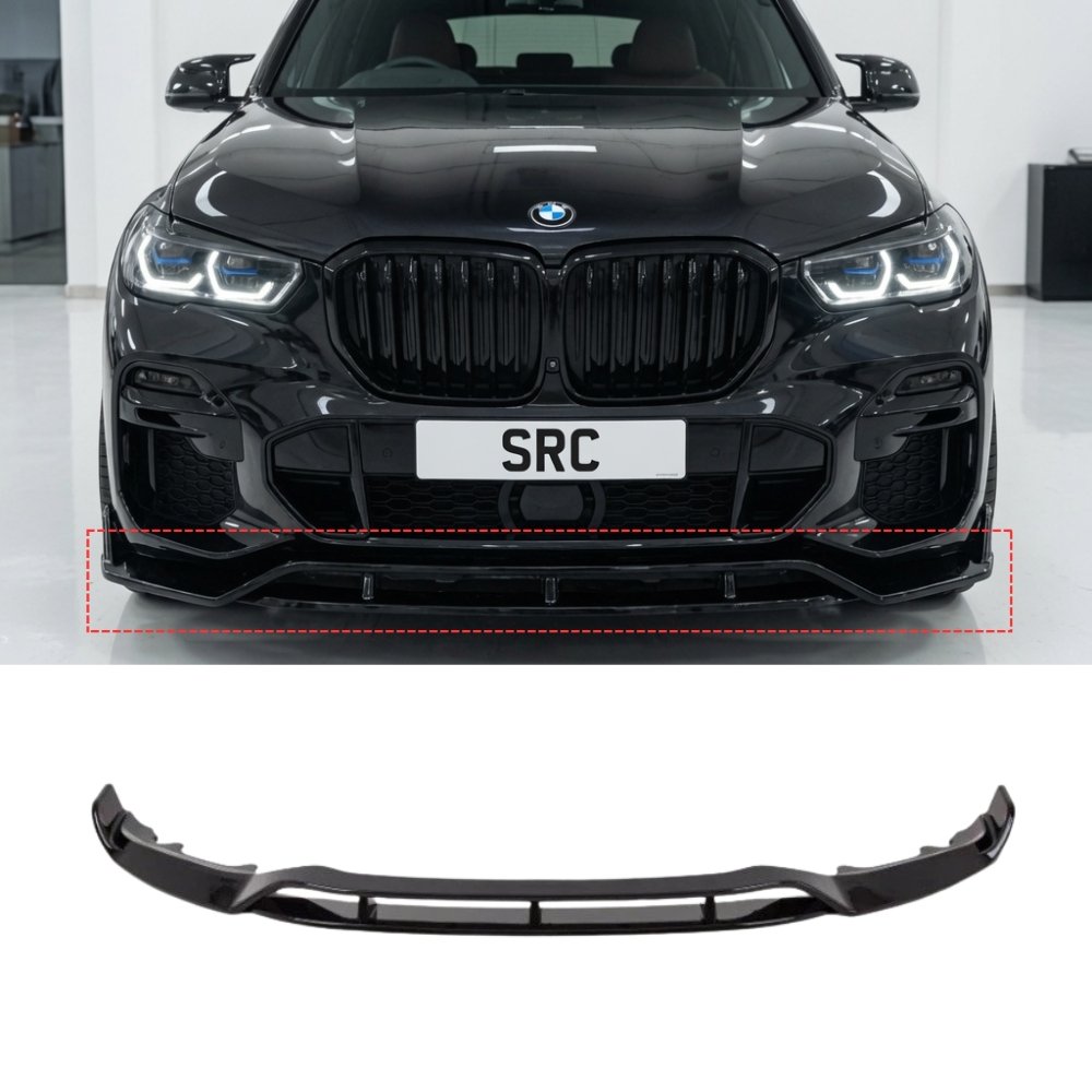 BMW X5 G05 M Sport M Performance Style Front Lip Splitter 2 Piece Gloss Black 2019–2023