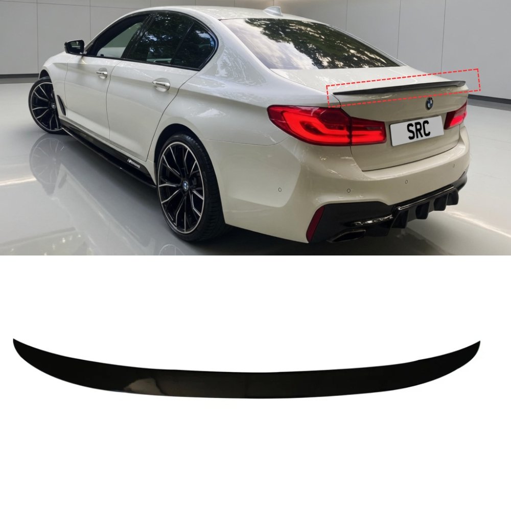 BMW 5 Series G30 M Performance Style Rear Boot Spoiler Gloss Black 2017–2023
