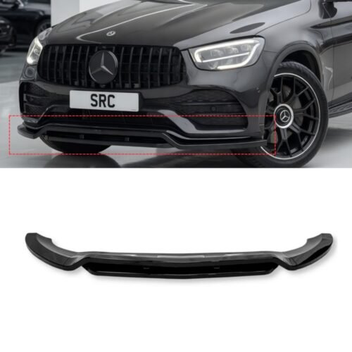 Mercedes GLC X253 C253 Facelift Front Lip Splitter Gloss Black 4 Piece Kit 2019–2022