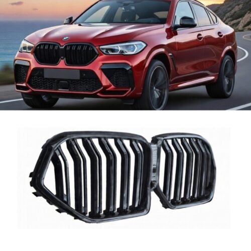 BMW X6 G06 Double Slat Front Kidney Grille Gloss Black OEM Fit 2019+