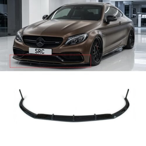 Mercedes C Class W205 S205 C205 A205 C63 Style Front Lip Splitter Gloss Black 2015–2018
