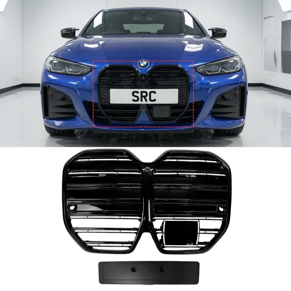 BMW i4 G26 Gran Coupe Front Kidney Grille Gloss Black OEM Style 2021–2024