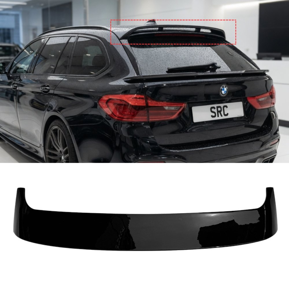 BMW 5 Series G31 Touring Rear Roof Spoiler Lip Gloss Black 2017–2023