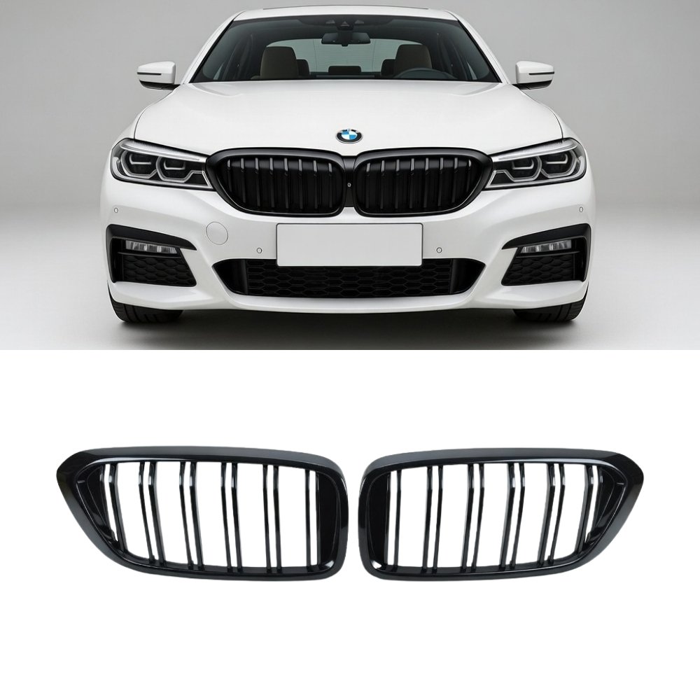 BMW 6 Series G32 GT Double Slat Front Kidney Grille Gloss Black OEM Fit 2017–2020