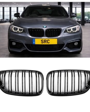 BMW 2 Series F22 F23 F87 M2 Style Front Kidney Grilles Gloss Black 2014–2020