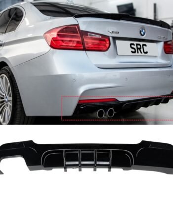 BMW 3 Series E92 E93 M Sport Rear Diffuser Valance Gloss Black Twin Outlet 2005–2013