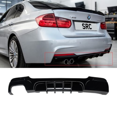 BMW 3 Series E92 E93 M Sport Rear Diffuser Valance Gloss Black Twin Outlet 2005–2013