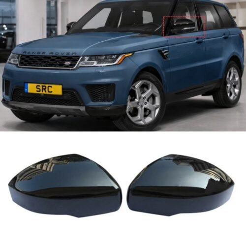 Gloss Black Wing Mirror Cover Caps for Range Rover Sport L494 L405 Discovery 5 2014–2021