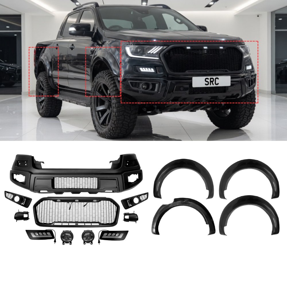 Ford Ranger T7 T8 Raptor Style Body Kit Front Bumper Grille & Arch Extensions 2015–2022
