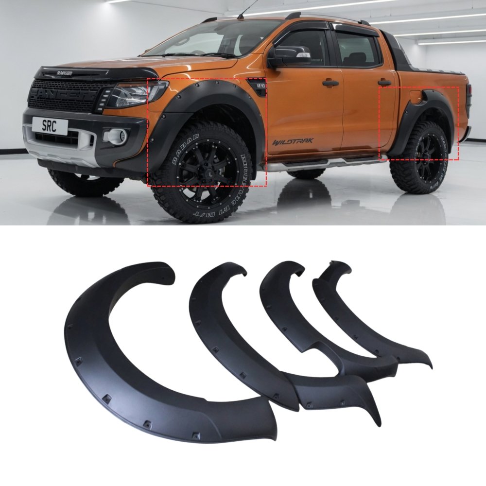 Ford Ranger T6 Wide Body Wheel Arch Fender Flares Matte Black 2012–2015
