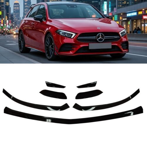 Mercedes A Class W177 AMG Line Front Aero Kit Canards Fins 7PCS Gloss Black 2019+