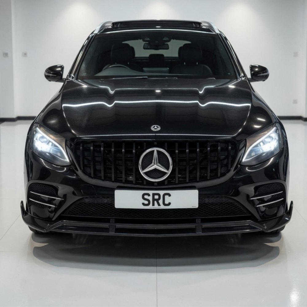 Mercedes GLC X253 GLC43 AMG Line Front Splitter Lip Gloss Black 3 Piece 2016–2019